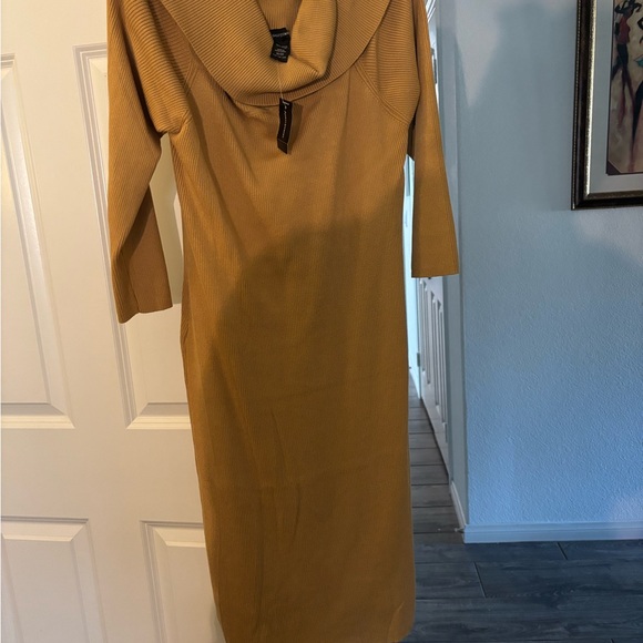 Ashley Stewart Dresses & Skirts - Ashley Stewart Mustard Long Sleeve Dress Sweater Dress